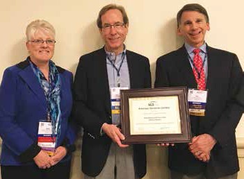 Kathy Frank, RN, PhD, AGSF COSAR co-chair, with Fred Rubin, MD, AGSF & Neil Resnick, MD, AGSF (PAGSWD)